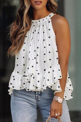 Ruffles Hem Hlater Neck Top