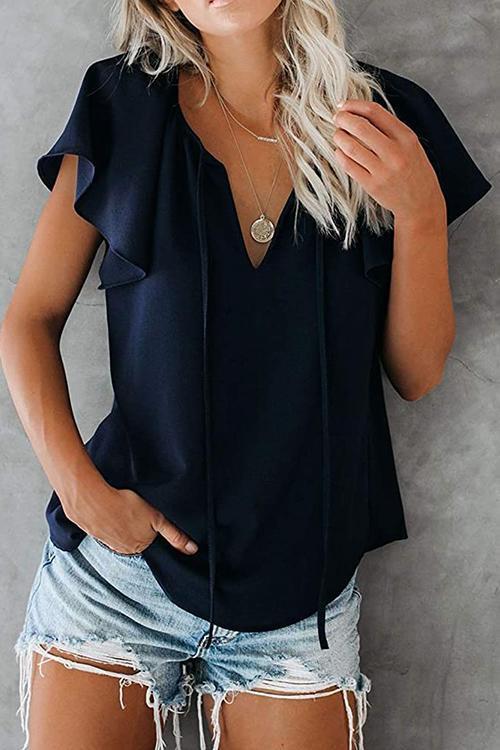 V Neck Loose Blouse