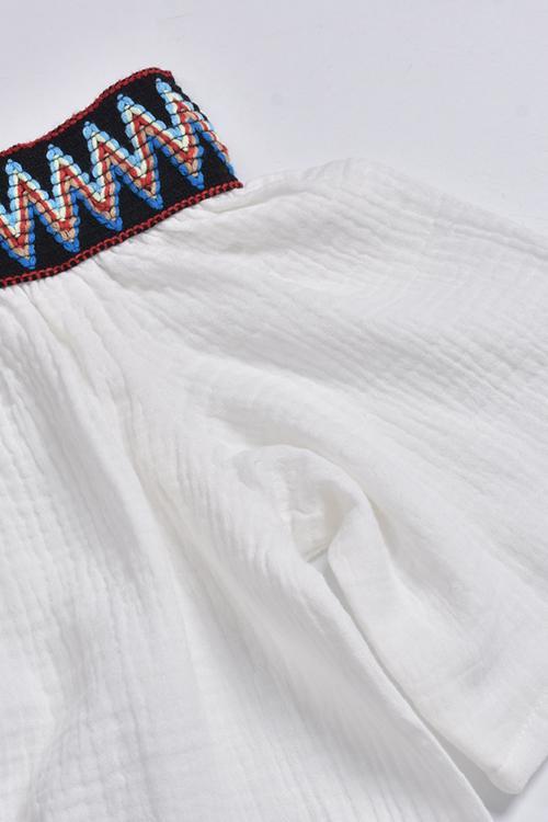 Off Shoulder Short Sleeve Loose Blouse