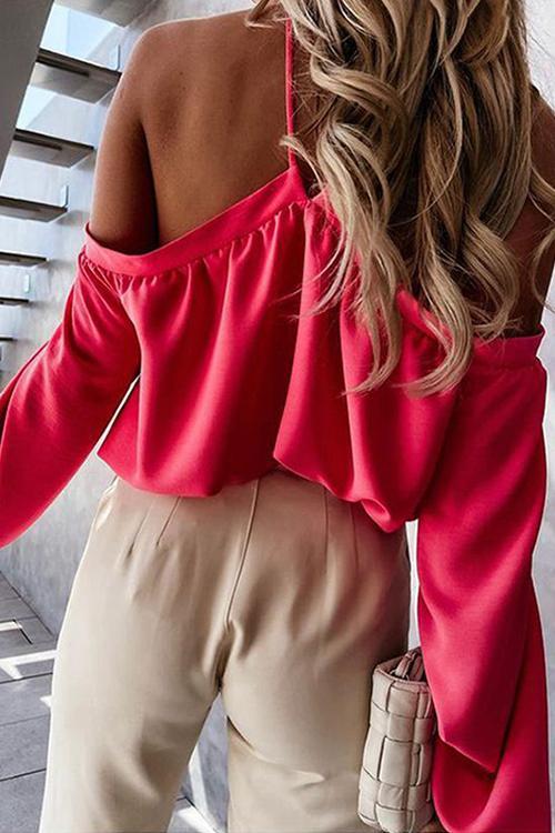 Off Shoulder Puff Long Sleeve Blouse