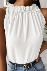 Drawstring Halter Neck Sleeveless Blouse