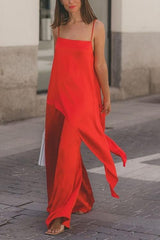 Satin Irregularity Hem Slip Top