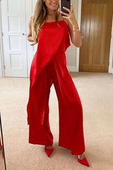 Satin Irregularity Hem Slip Top