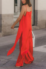 Satin Irregularity Hem Slip Top