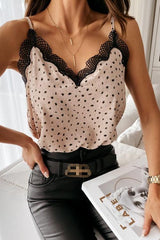 Leopard Lace Patchwork Slip Blouse