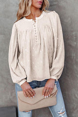 Powder Dot Lurex Button Blouse