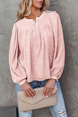 Powder Dot Lurex Button Blouse