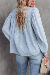 Powder Dot Lurex Button Blouse