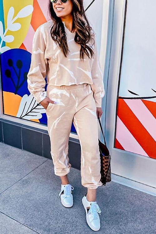 Print Hoodie Pants Set