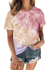 Tie-dye Printed Knot Twist Tops