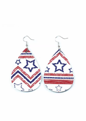 Cute Flag Day Theme Water Drop Earrings