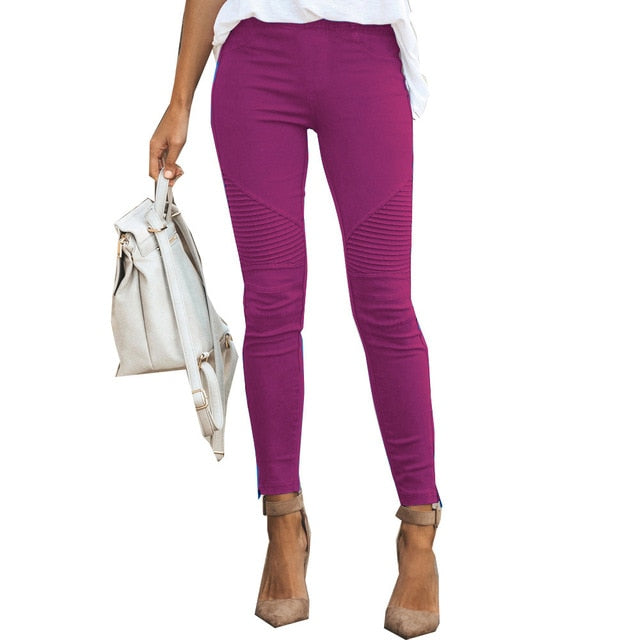 High Waisted Chic Elegant Solid Color Workwear Trouser Pants