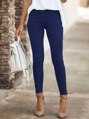 High Waisted Chic Elegant Solid Color Workwear Trouser Pants