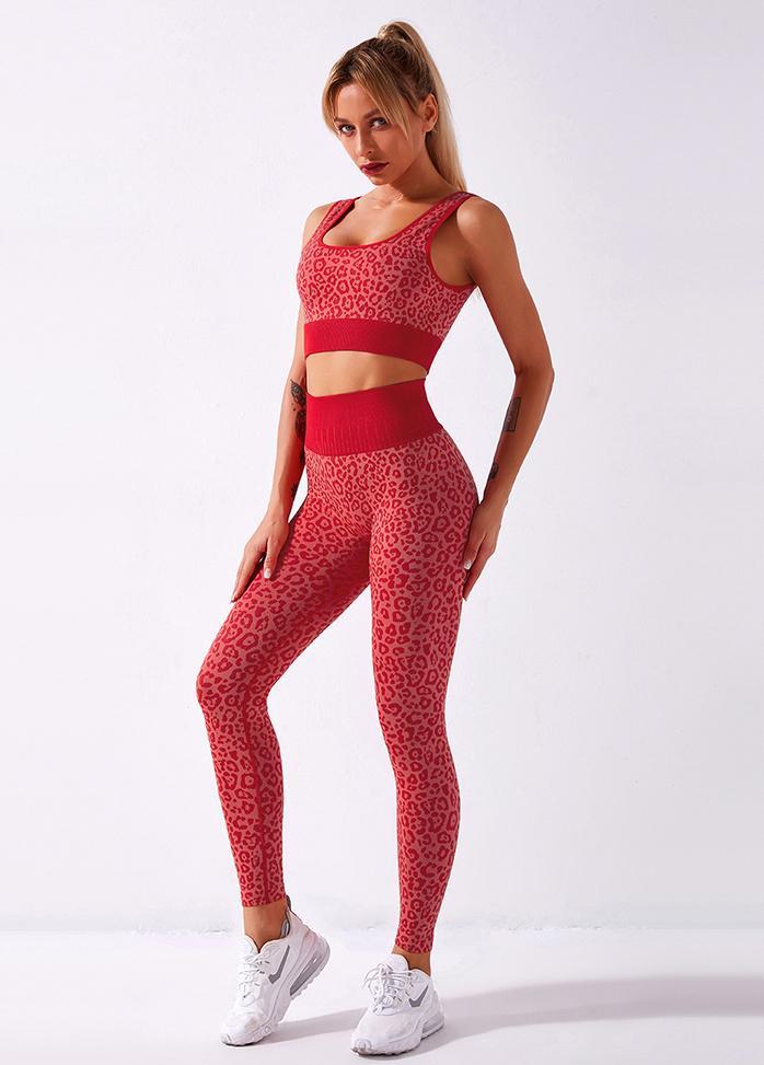 Leopard High Waist Yoga Bra And Pants