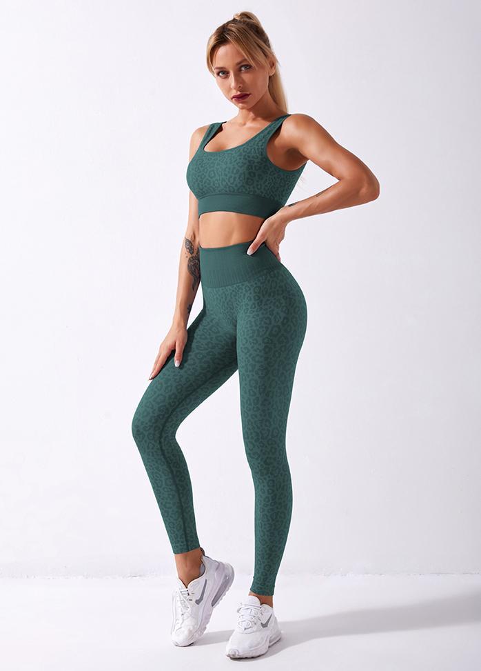 Leopard High Waist Yoga Bra And Pants