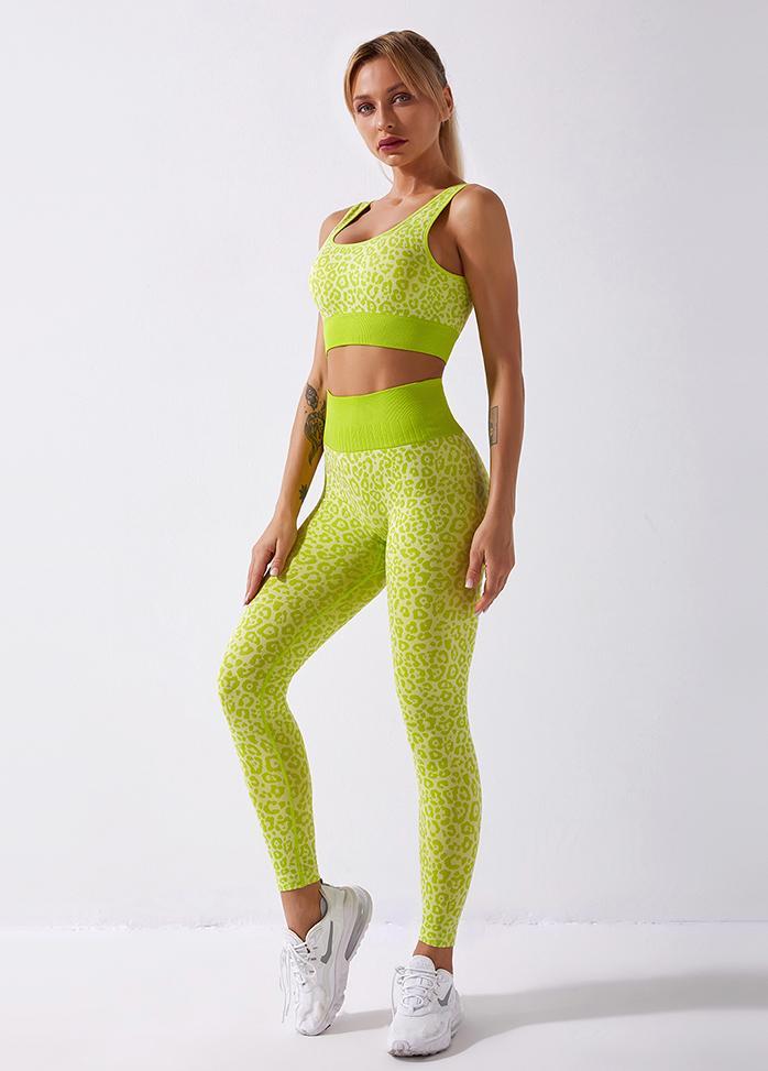 Leopard High Waist Yoga Bra And Pants