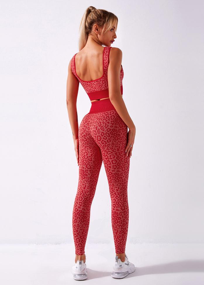 Leopard High Waist Yoga Bra And Pants