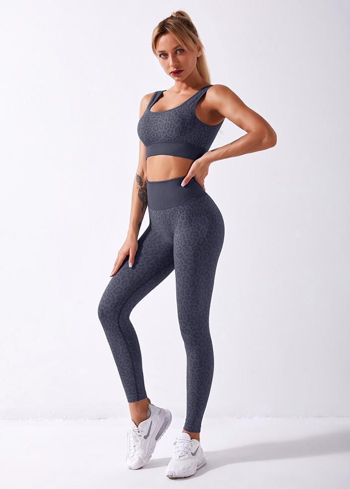 Leopard High Waist Yoga Bra And Pants