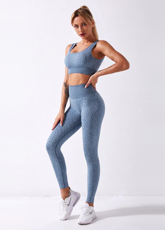 Leopard High Waist Yoga Bra And Pants