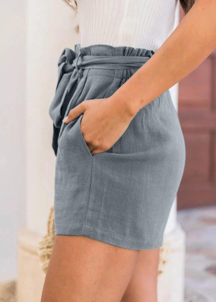 High Waist Solid Color Shorts