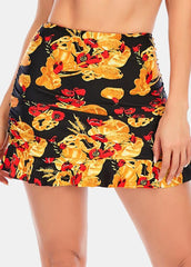 High Waist Printed Swim Shorts