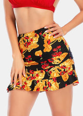 High Waist Printed Swim Shorts