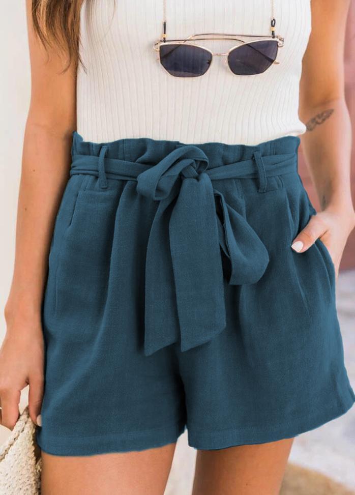 High Waist Solid Color Shorts