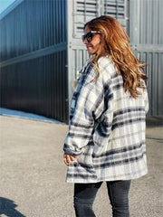 Fashion Casual Plaid  Coat
