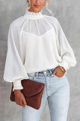 Glimpse of Glam Sheer Ruffle Blouse