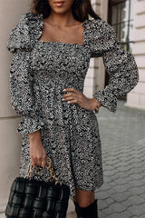 Rosalia Floral Square Neck Smocked Mini Dress