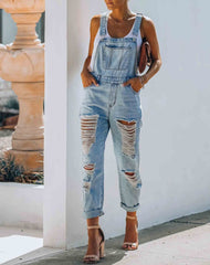 Ripped Denim Jumpsuit