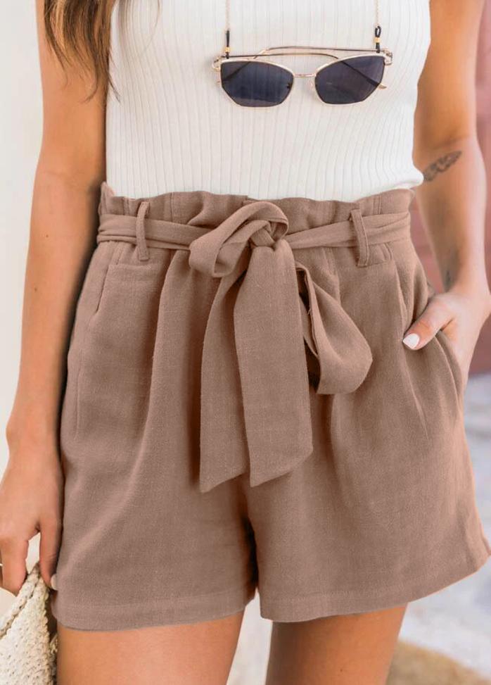 High Waist Solid Color Shorts