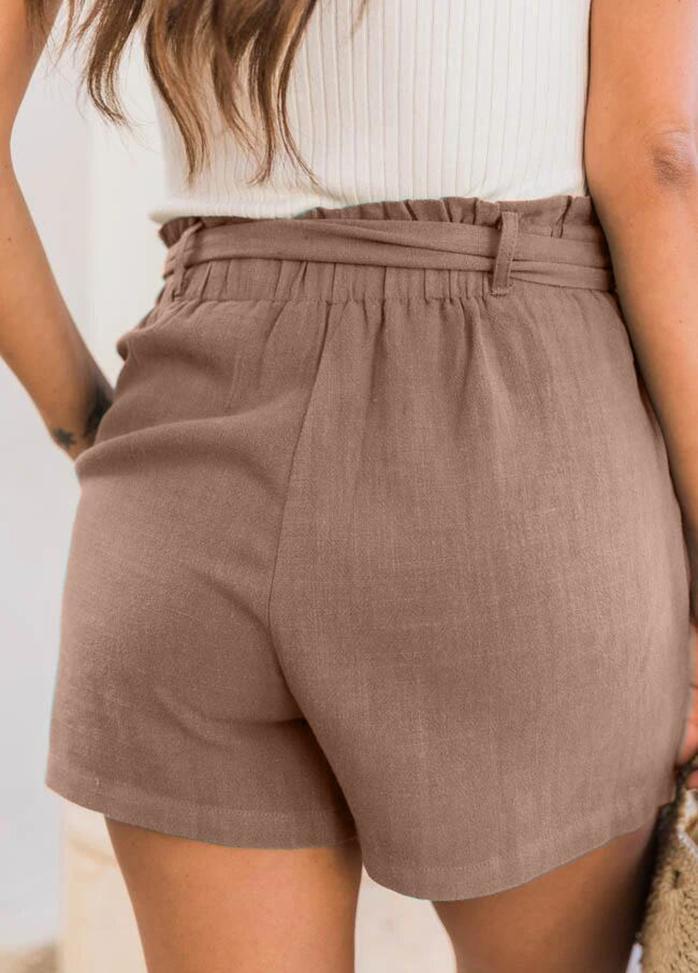 High Waist Solid Color Shorts