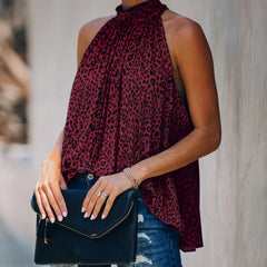 Halter Neck Backless Tops Casual Plus Size Blouse