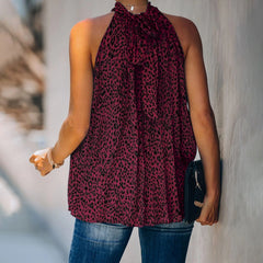 Halter Neck Backless Tops Casual Plus Size Blouse