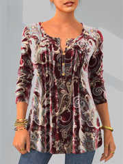 Women's New T-shirt Fashion Printing Printing and Dyeing Round Neck Long-sleeved T-shirt Tops S,M,L,XL,XXL,3XL,4XL,5XL