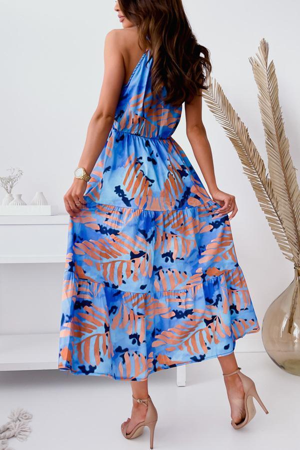 Travel Light Floral Halter Neck Midi Dress