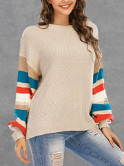 翻译0914 Striped Pullover Long Sleeve Sweater