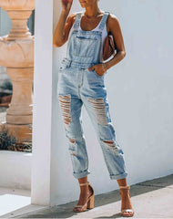 Ripped Denim Jumpsuit