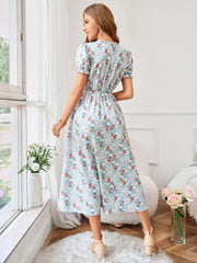 GOLDIE SHORT SLEEVE FLORAL MAXI DRESS