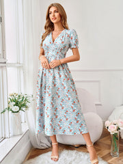 GOLDIE SHORT SLEEVE FLORAL MAXI DRESS