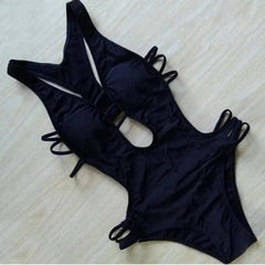 Sexy Colorful Printed Strappy Deep V Backless Monokini