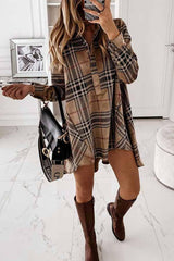 Latice Printed Long Sleeve Casual Mini Dress