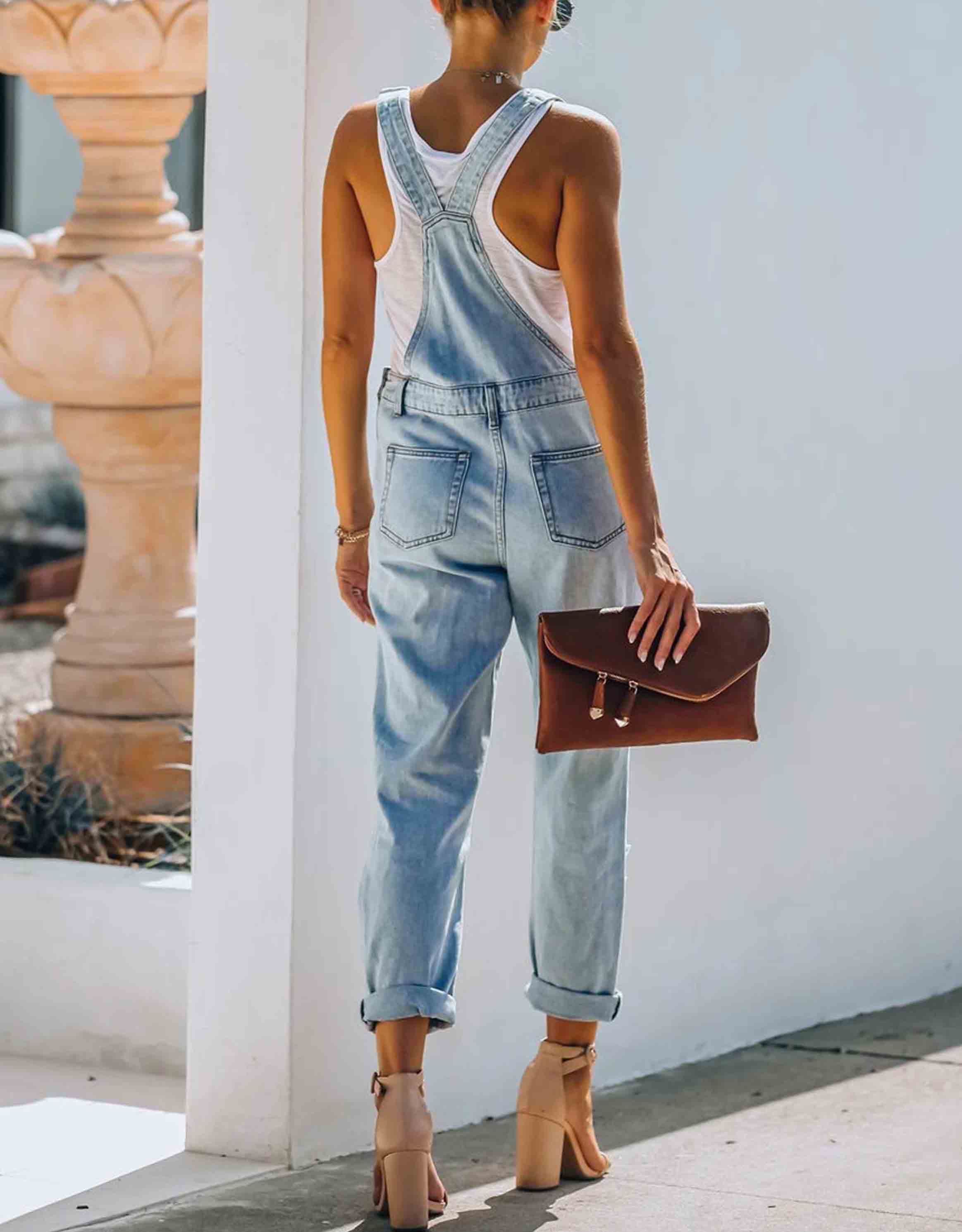 Ripped Denim Jumpsuit
