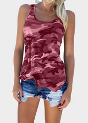 Camouflage Printed Sleeveless Tank Shirt