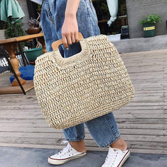 Boho Bag, Woven Straw Handbag, Love Sac