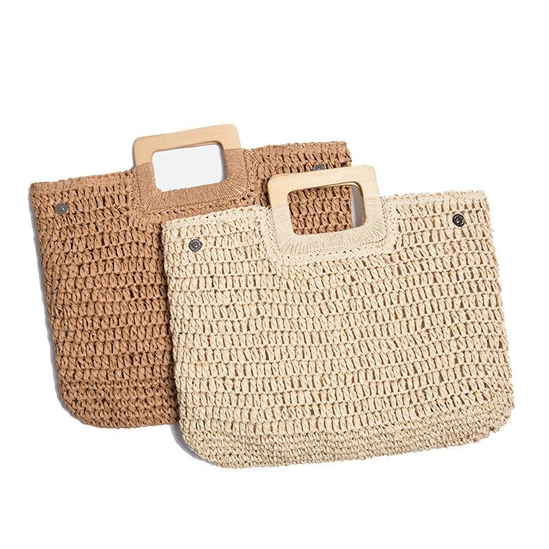 Boho Bag, Woven Straw Handbag, Love Sac