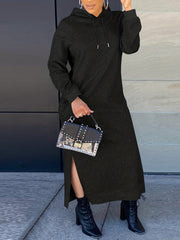 Casual Chic Versatile Drawstring Split Maxi Dress