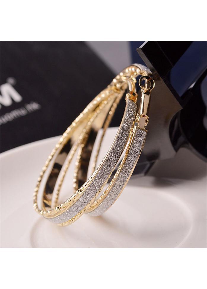 Daily Casual Gold Metal Circle Earrings