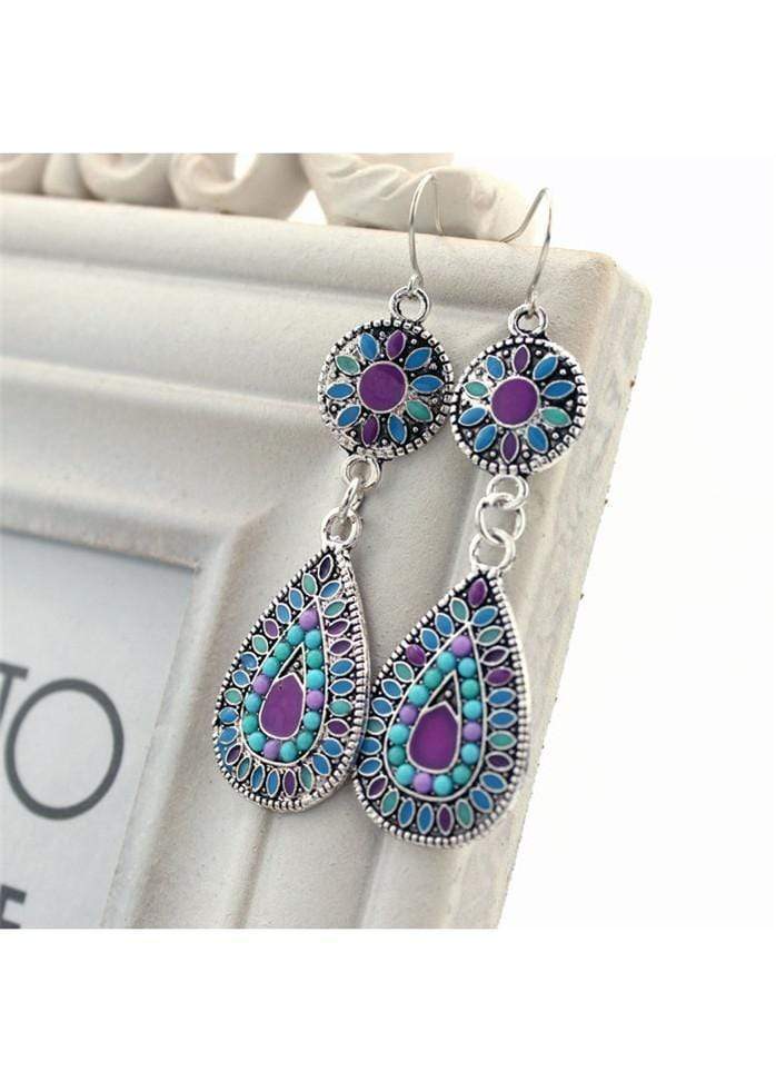 Drop Shape Bead Embellished Dangle Earrings